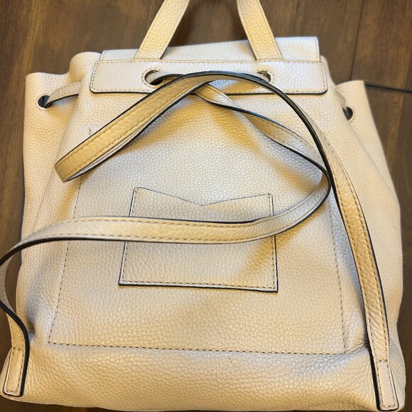 Michael Kors Junie Medium Pebbled Leather Backpack Butternut - Picture 14 of 16